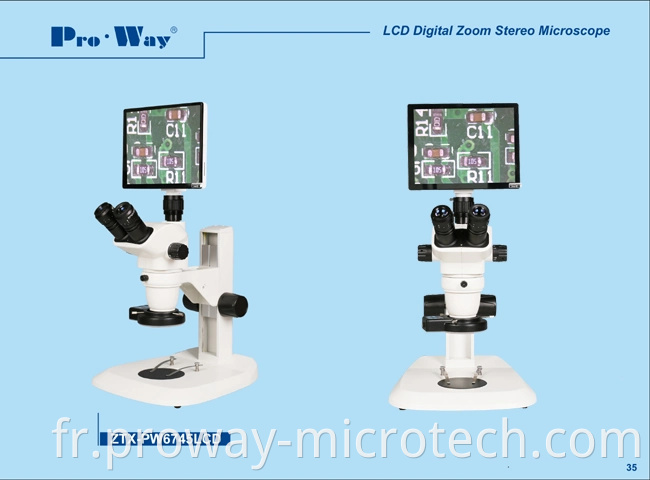 Microscope stéréo de l'écran numérique de l'écran numérique professionnel (ZTX-PW6745LCD)